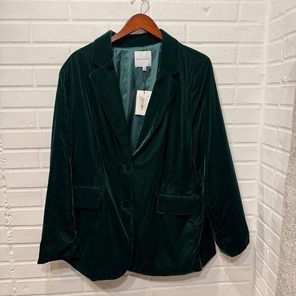 Gibson Latimer NWT Emerald Green Velvet Blazer Long Womens XXL Holiday Christmas - Picture 3 of 13